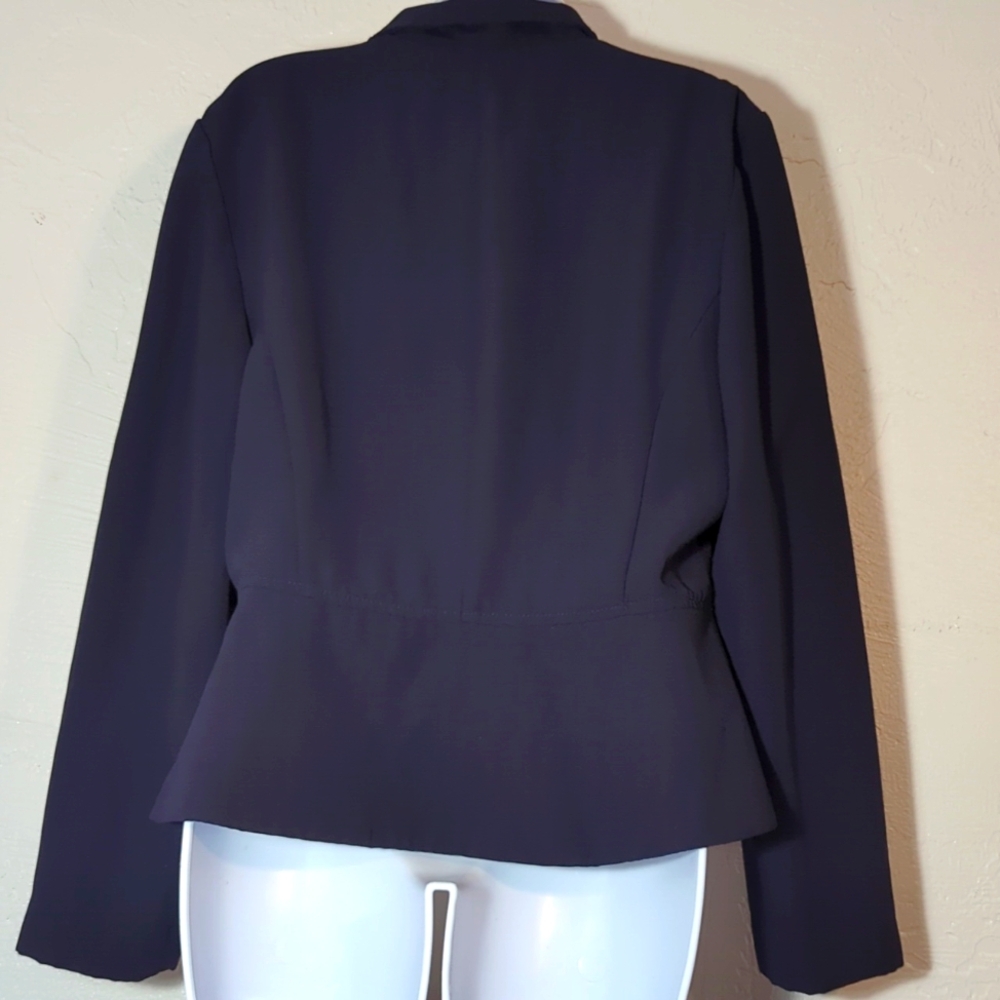 Womens Vintage Old Money Preppy Nautical Academia Coastal Timeless Navy Blazer L - Picture 4 of 5